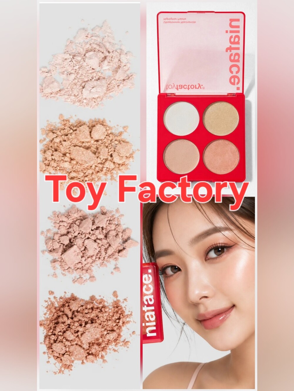 Toy Factory Radiant Glow Highlighter Quad — Peach & Gold